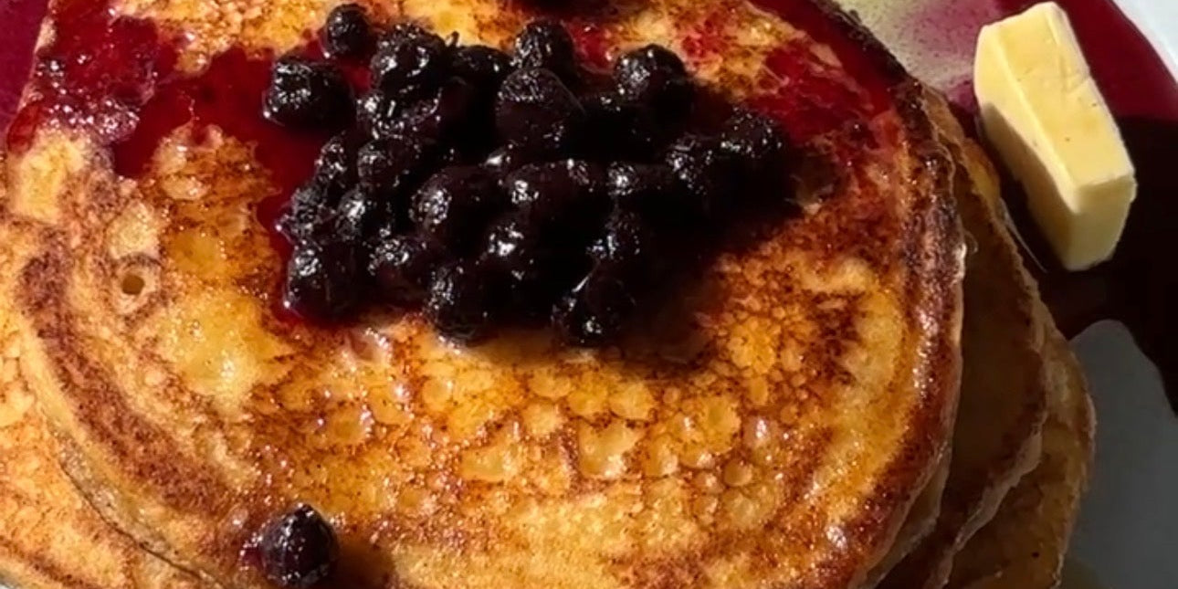 Ricotta Hotcakes with Blueberry Compote