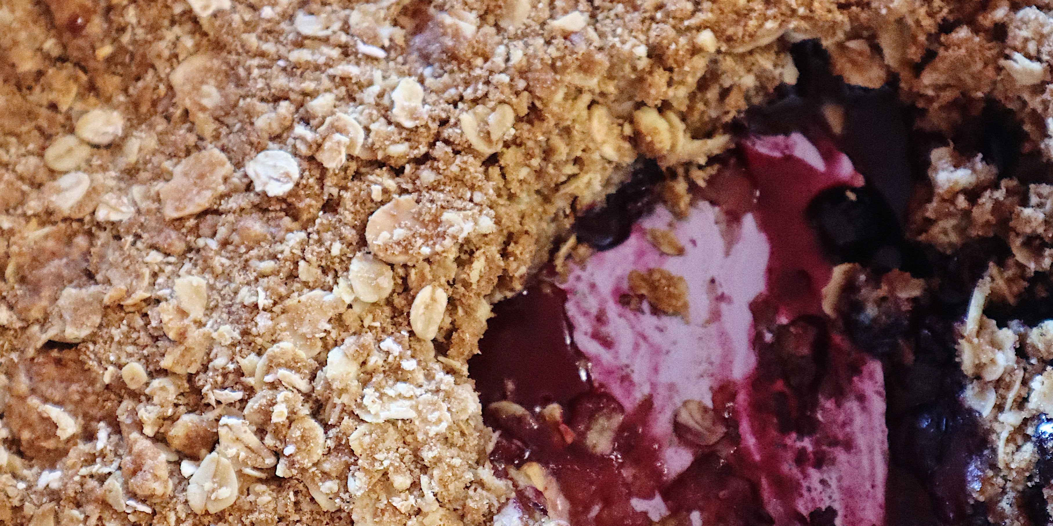 Blueberry and apple crumble
