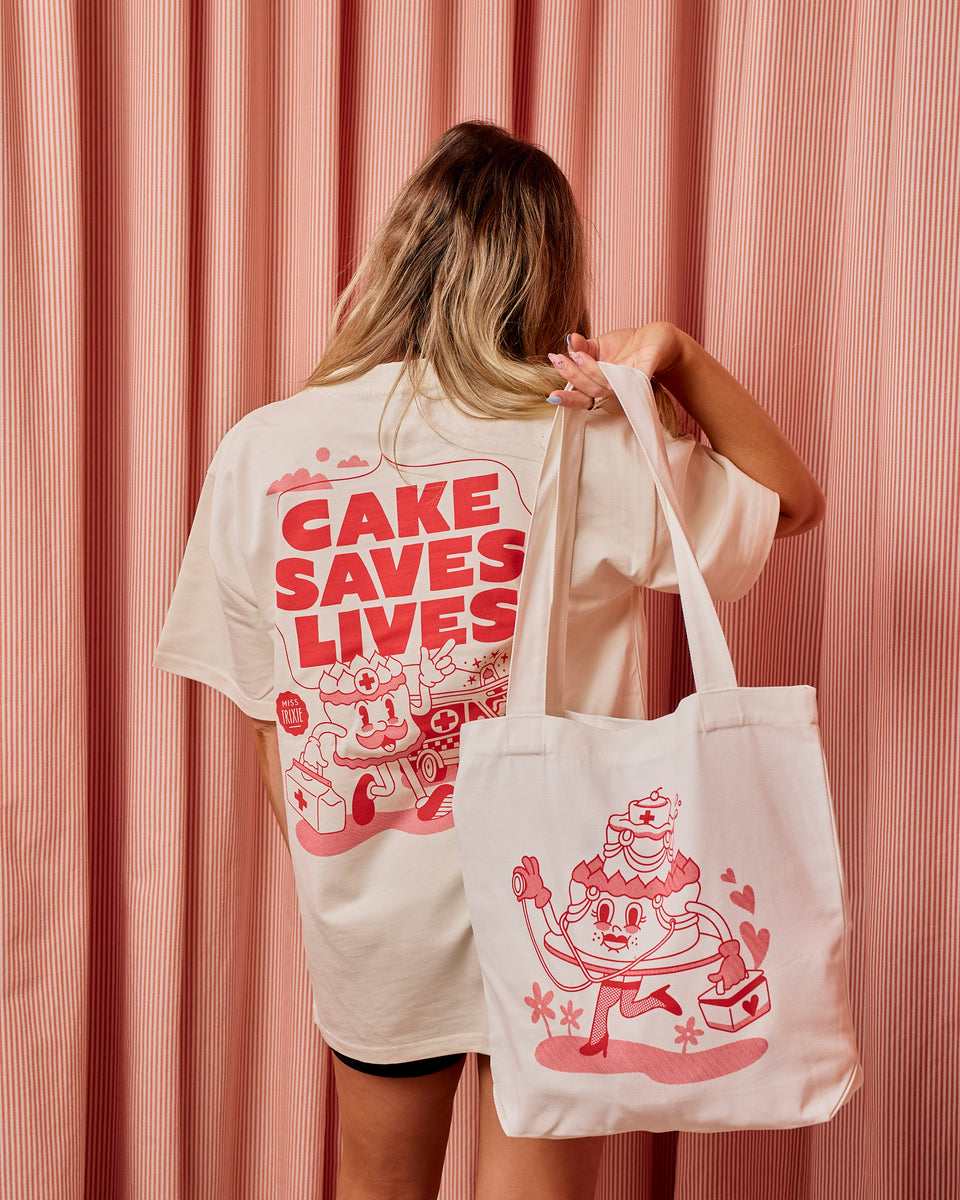 Cake Saves Lives Tote Bag